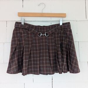 NWT American Eagle Brown Plaid Mini Skirt Size Medium